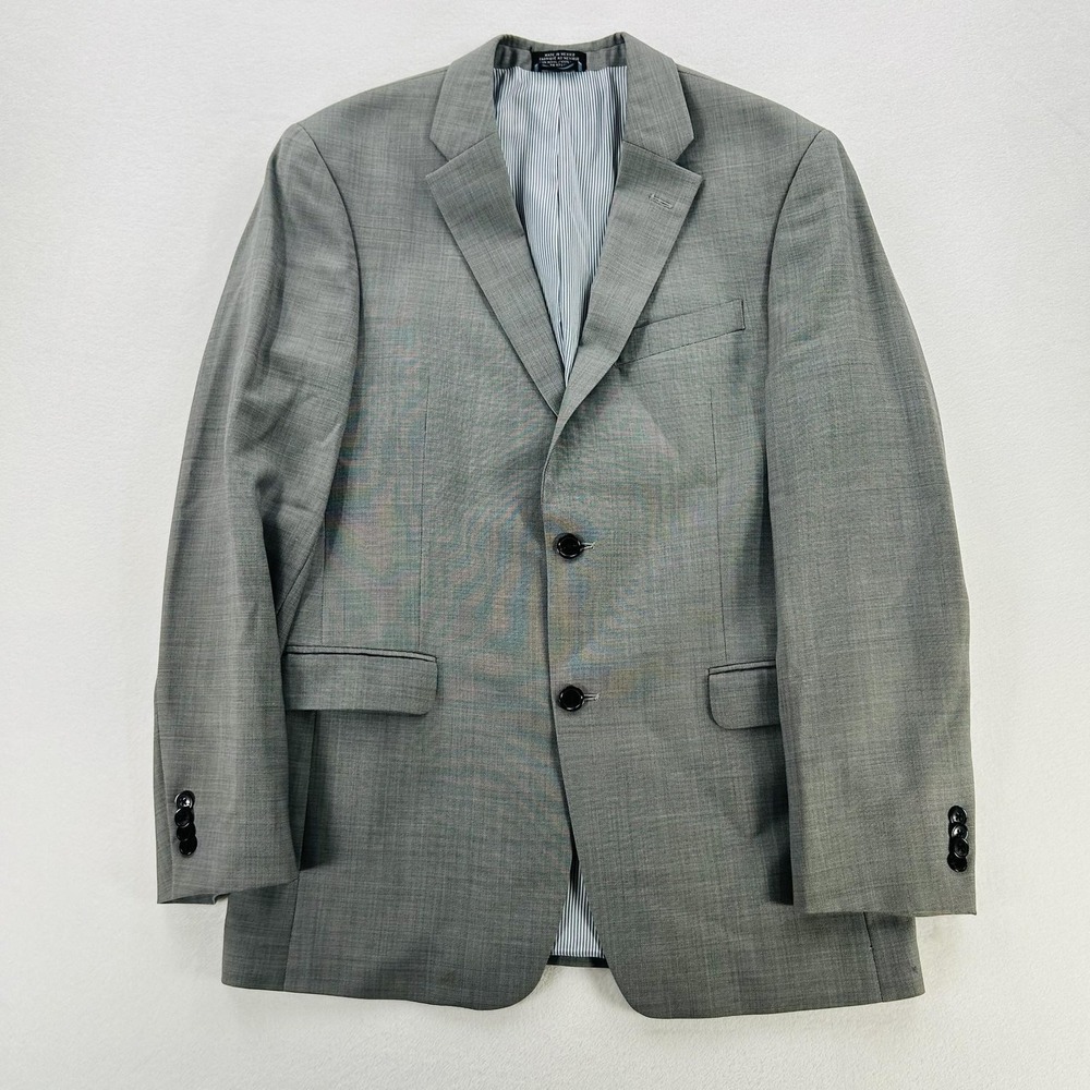 Tommy Hilfiger Suit Jacket Mens M Gray Wool Solid Two Button Blazer Sport Coat